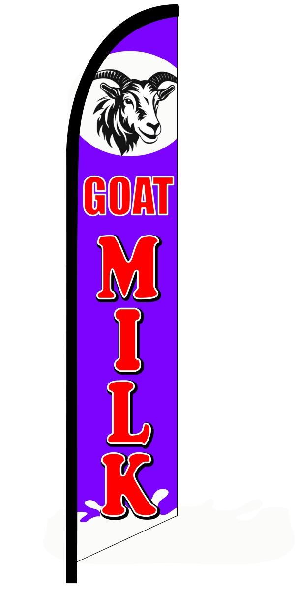 GOAT MILK swooper feather banner sign flag 8447